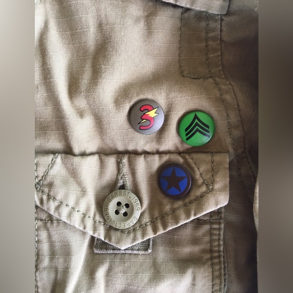 Army Green Gap Kid’s Jacket with Pin Details - Picture 4 of 6